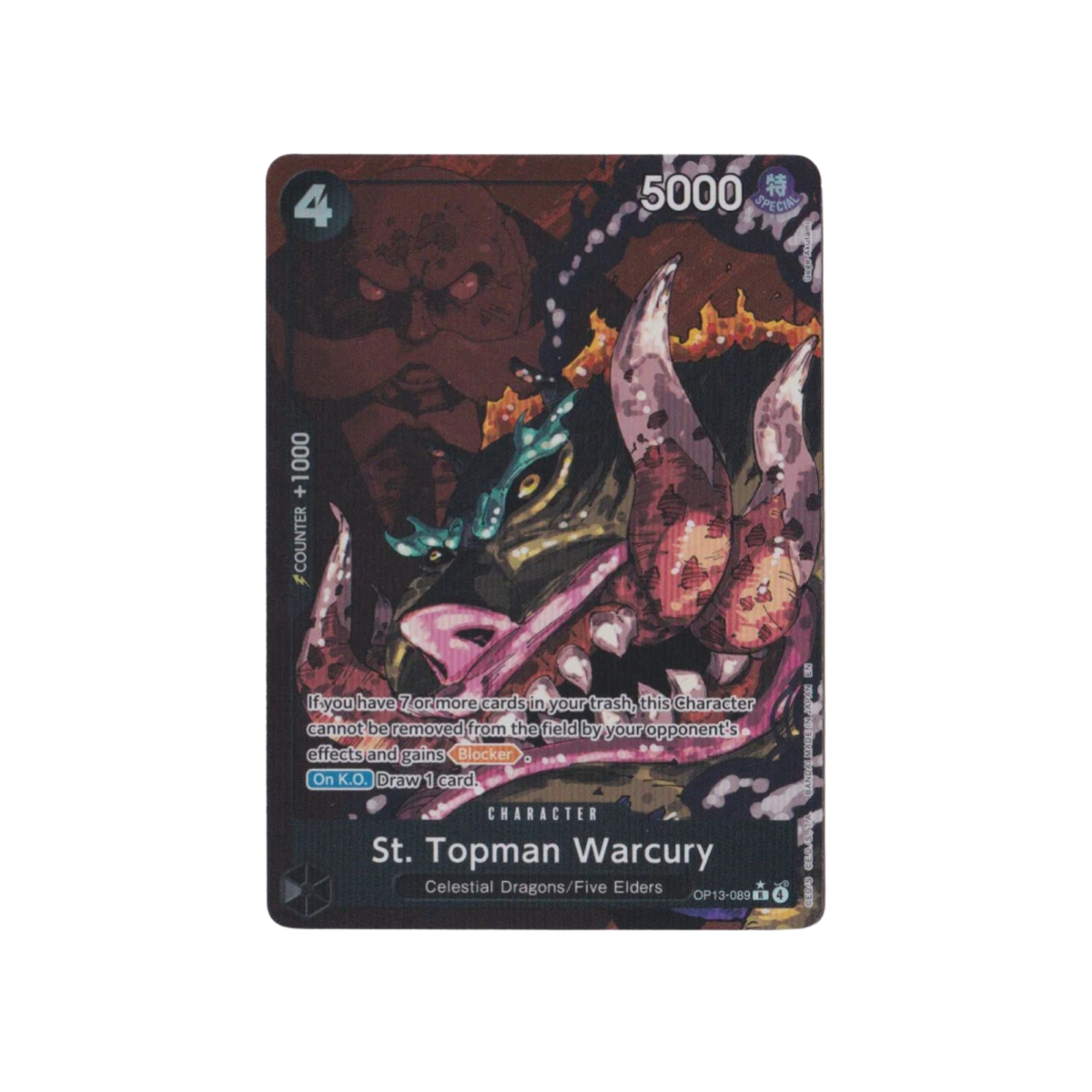 St. Topman Warcury (ALTERNATE ART) : OP13-089 CARRYING ON HIS WILL - One Piece Single Card