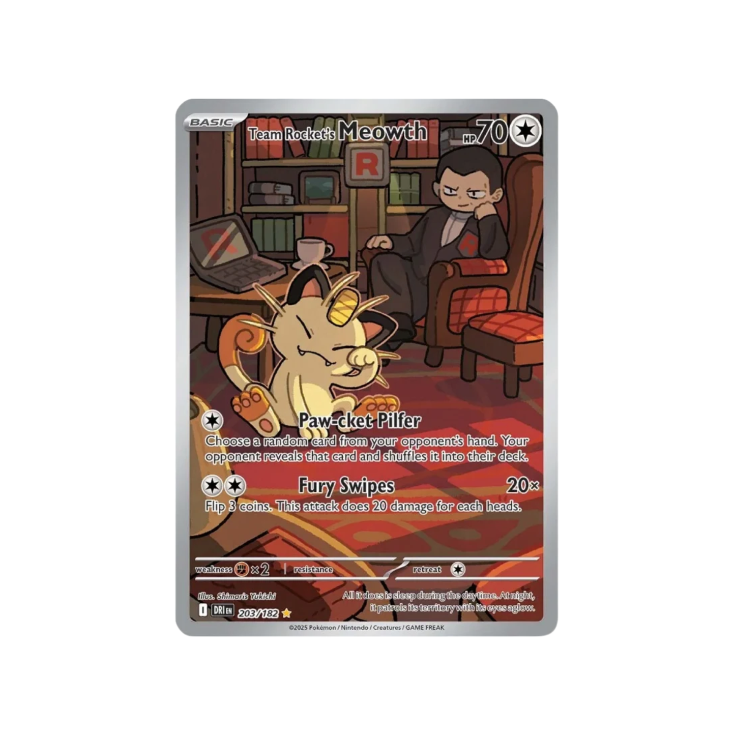 Team Rocket's Meowth : SCARLET AND VIOLET - DESTINED RIVALS 203/182 - Pokémon Single Card