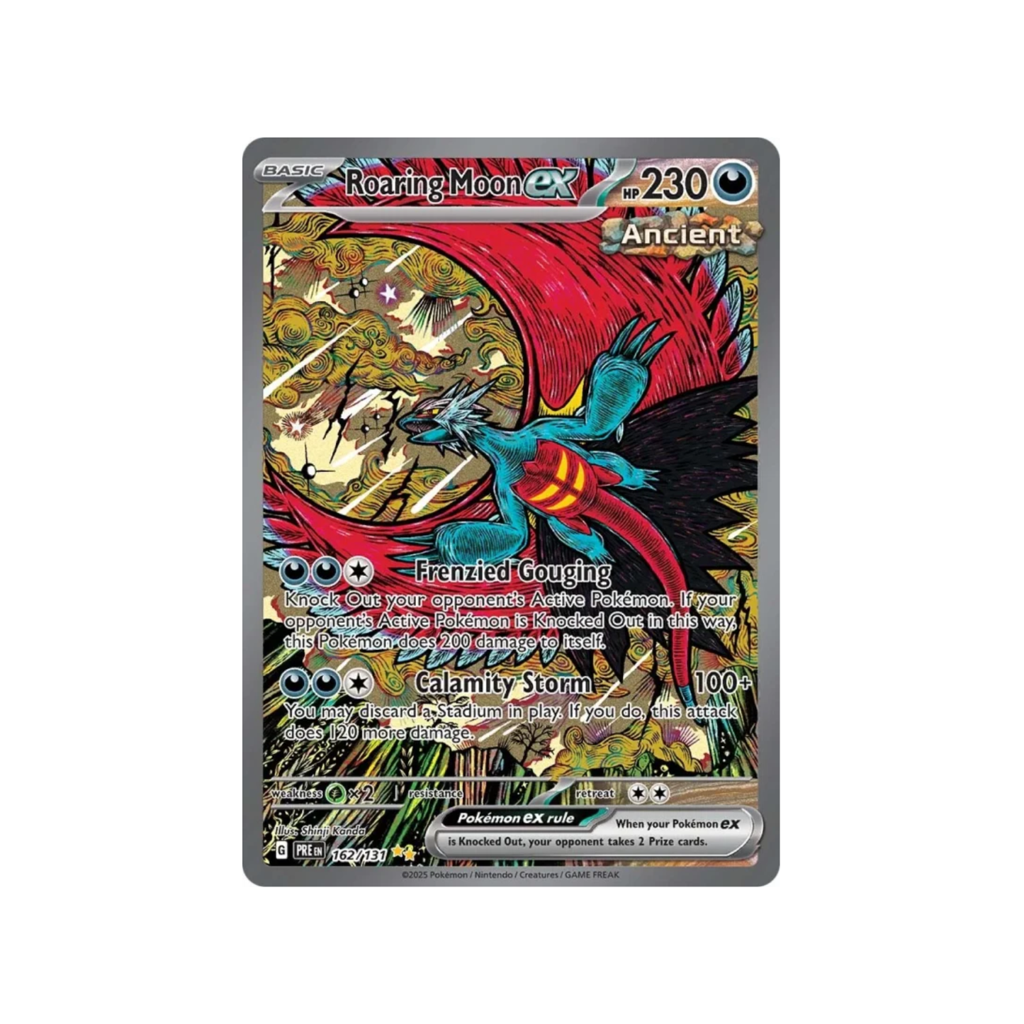 Roaring Moon ex : SCARLET AND VIOLET - PRISMATIC EVOLUTIONS 162/131 - Pokemon Single Card