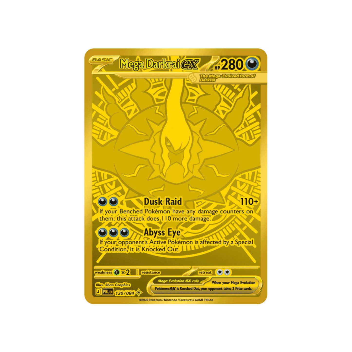 Mega Darkrai ex : MEGA EVOLUTION - PITCH BLACK 120/84 - Pokemon Single Card
