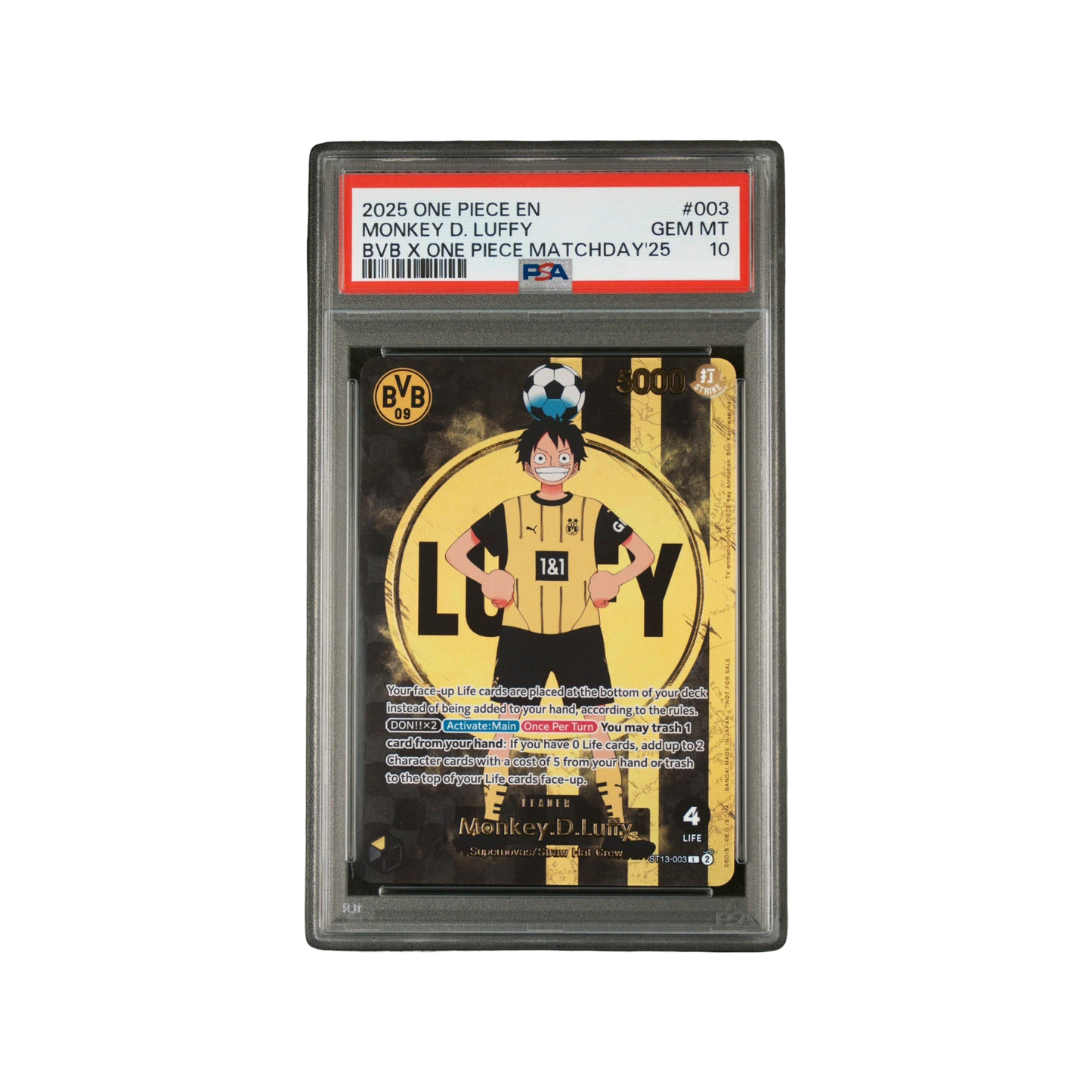 Monkey D. Luffy : ST13-003 Borussia Dortmund (BVB) Promo  - PSA 10 - One Piece Graded Card (EN)