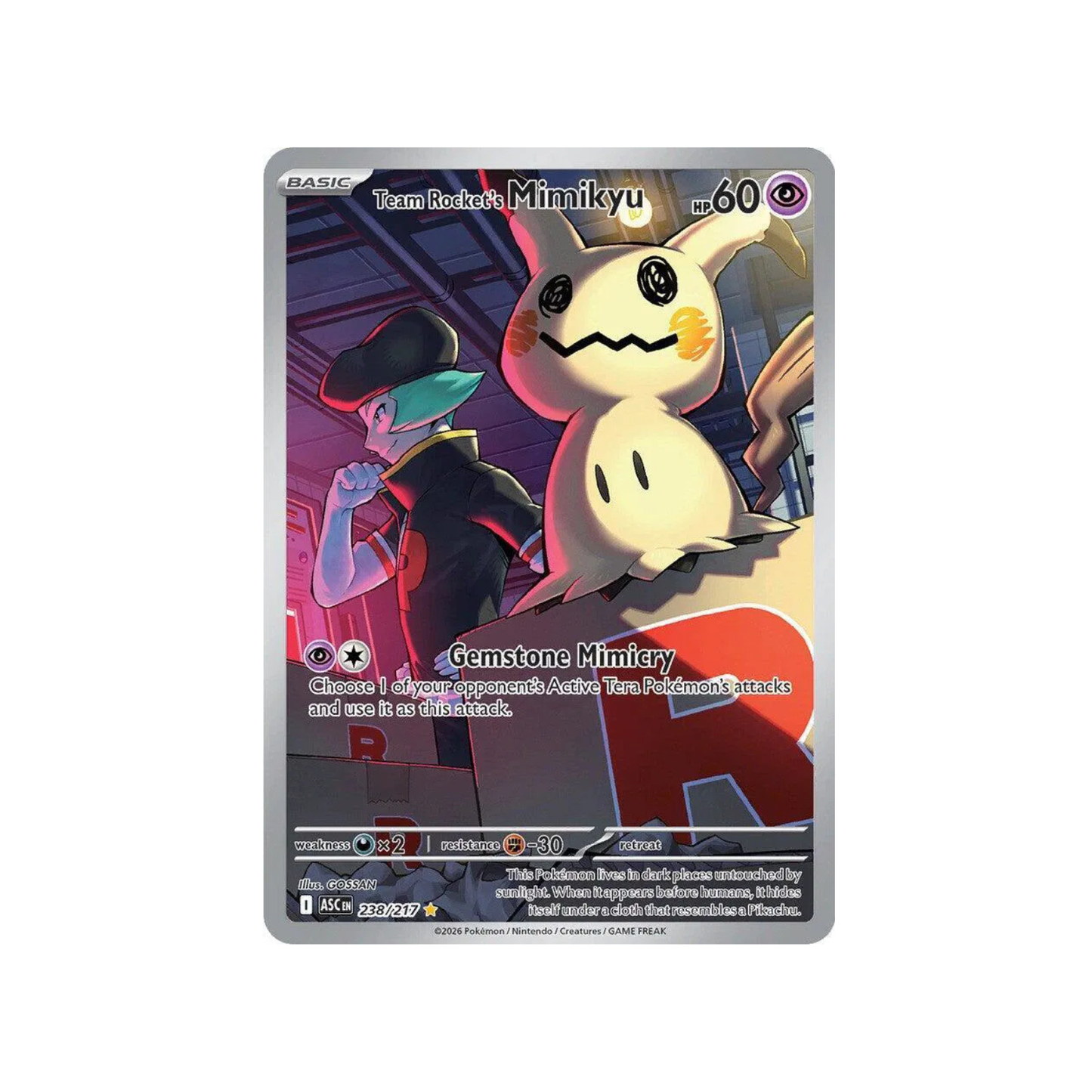 Team Rocket's Mimikyu Illustration Rare 238/217 Ascended Heroes EN - Pokémon Single Card