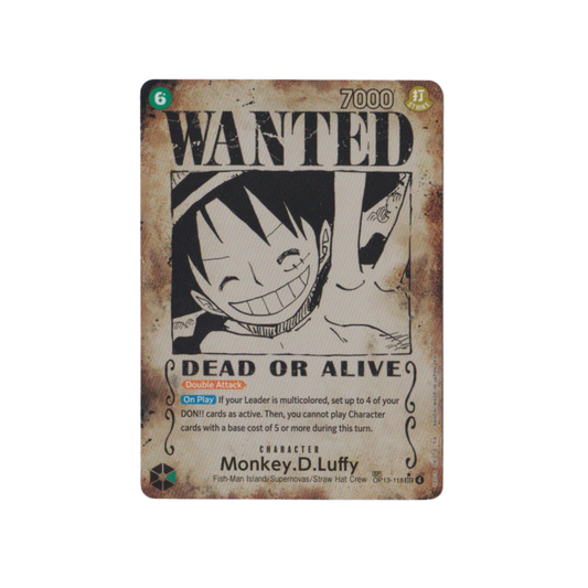 Monkey.D.Luffy (WANTED POSTER) : OP13-118 CARRYING ON HIS WILL - One Piece Single Card